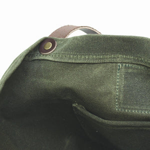 Waxed Canvas Market Tote, Olive